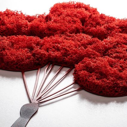 Decoração de parede 100x34 cm rapariga metal/musgo