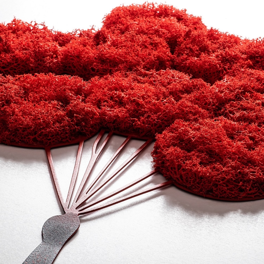 Decoração de parede 100x34 cm rapariga metal/musgo