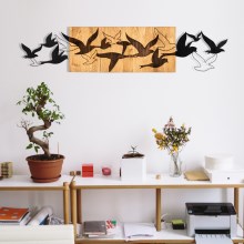 Decoração de parede 111x25 cm pássaros