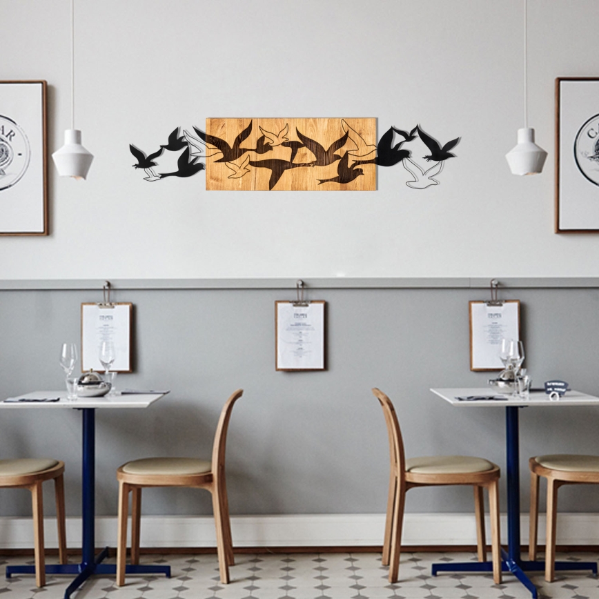 Decoração de parede 111x25 cm pássaros