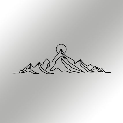 Decoração de parede 119,5x37 cm montanhas metal