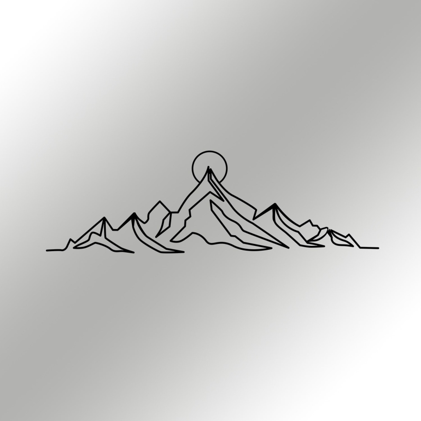 Decoração de parede 119,5x37 cm montanhas metal