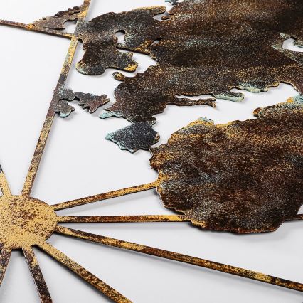 Decoração de parede 120x60 cm mapa-mundo metal