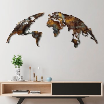 Decoração de parede 2 unid. 150x59 cm planeta metal