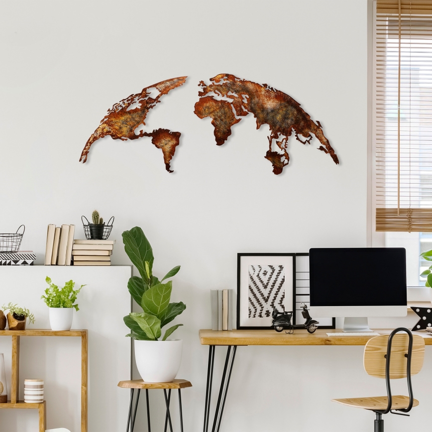 Decoração de parede 2 unid. 150x59 planeta metal