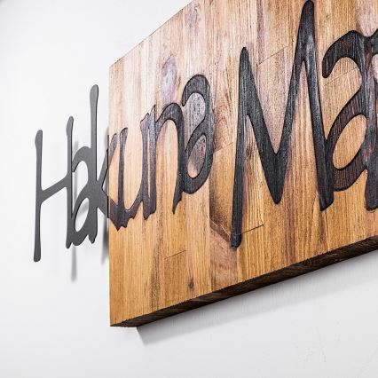 Decoração de parede 30x108 cm madeira/metal