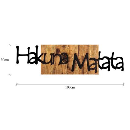 Decoração de parede 30x108 cm madeira/metal