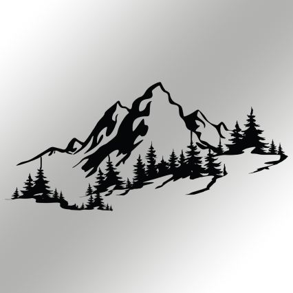 Decoração de parede 30x67 cm montanhas em metal