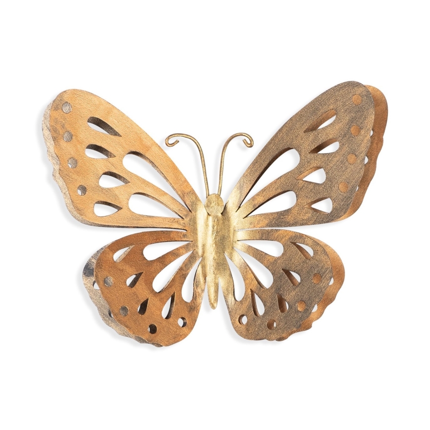 Decoração de parede 32x29 cm borboleta em metal