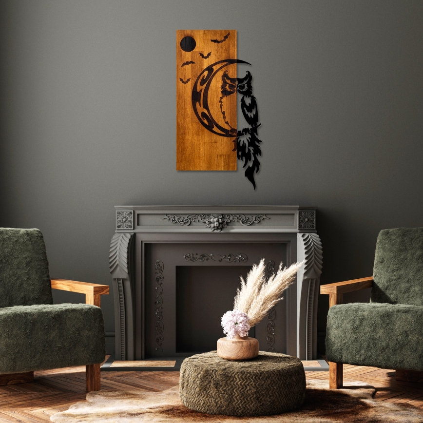 Decoração de parede 36x66 cm coruja