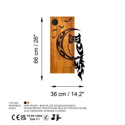 Decoração de parede 36x66 cm coruja