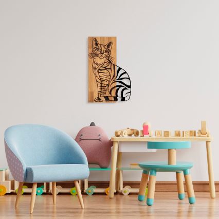 Decoração de parede 38x58 cm gato