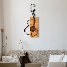 Decoração de parede 39x93 cm guitarra