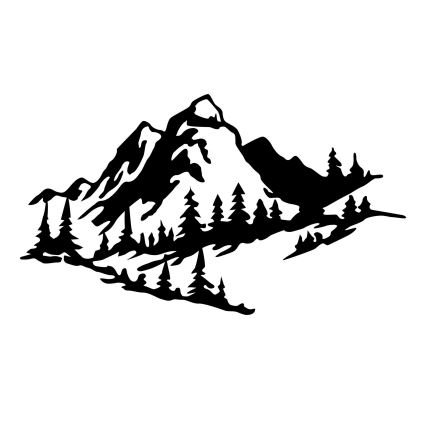 Decoração de parede 40x70 cm montanhas em metal