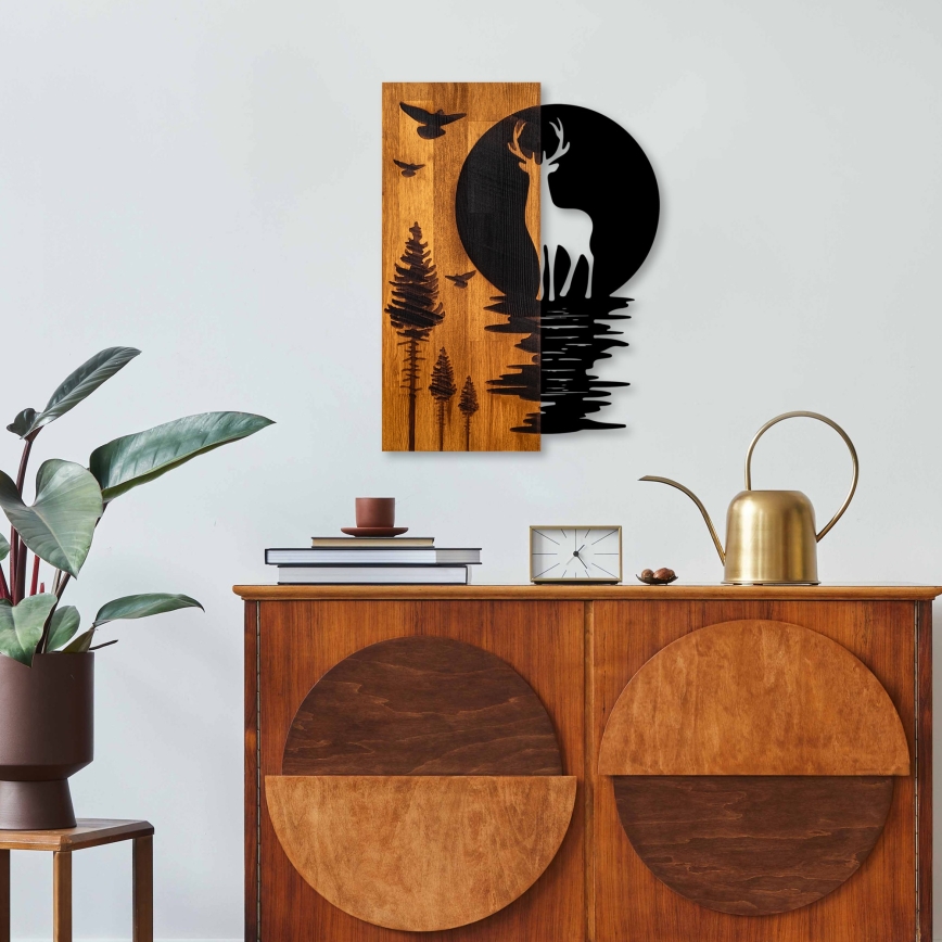 Decoração de parede 43x58 cm veado e lua