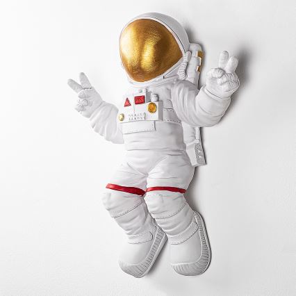 Decoração de parede 47x35 cm astronauta dourado