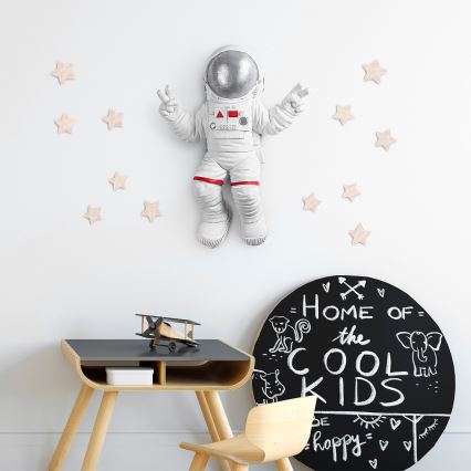 Decoração de parede 47x35 cm astronauta prateado