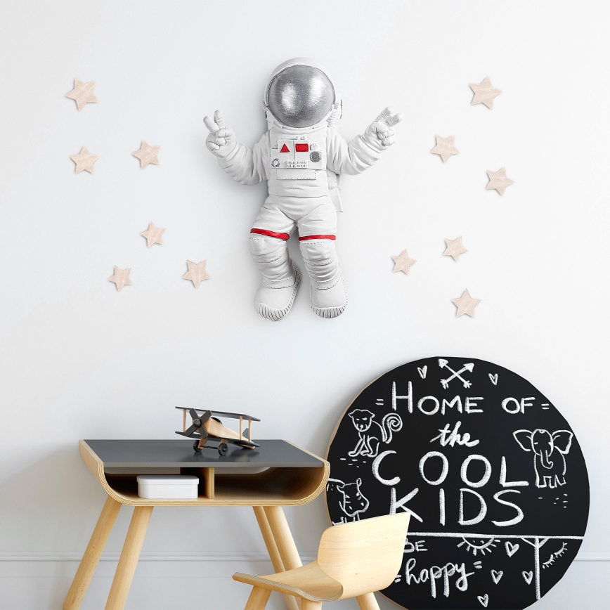 Decoração de parede 47x35 cm astronauta prateado