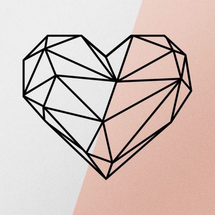 Decoração de parede 47x40 cm coração metal