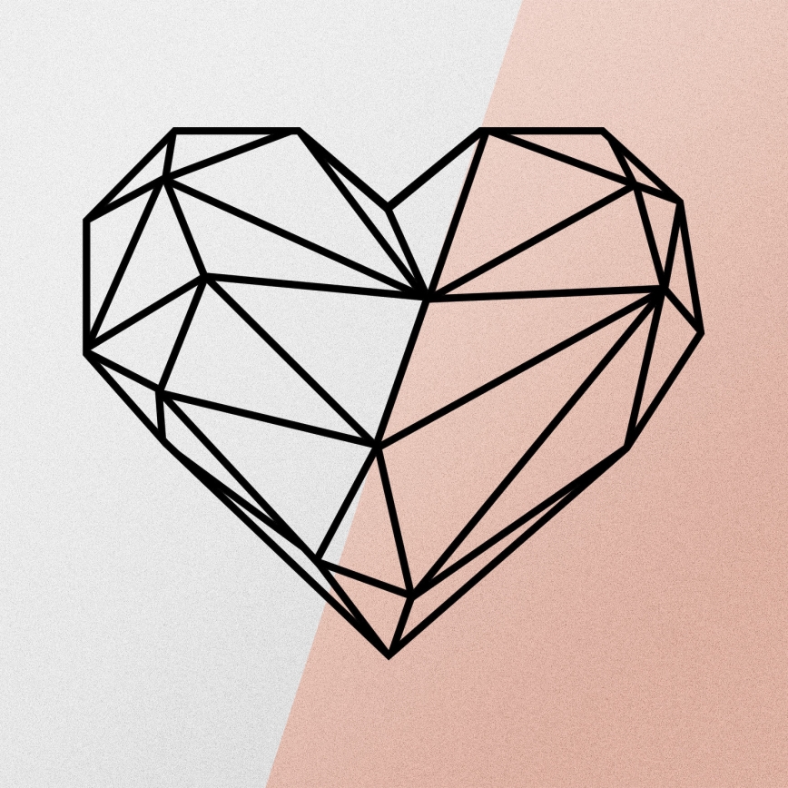 Decoração de parede 47x40 cm coração metal