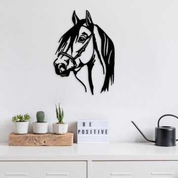 Decoração de parede 55x40 cm cavalo em metal