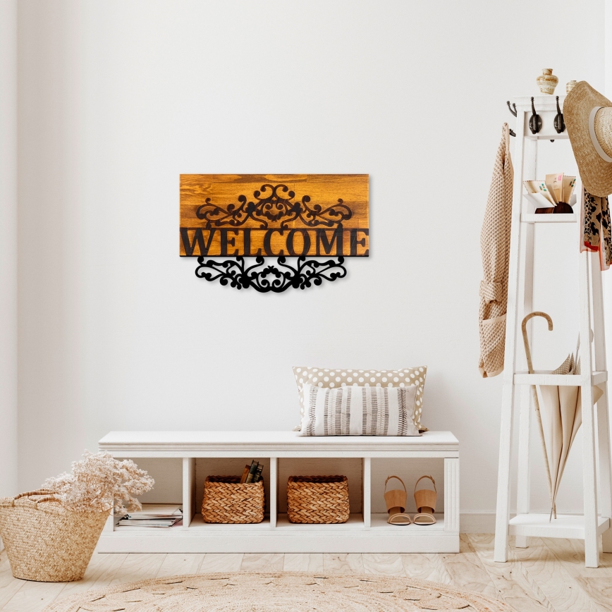 Decoração de parede 58x36 cm bem-vindo