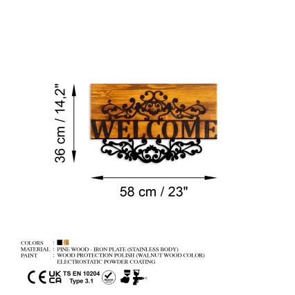 Decoração de parede 58x36 cm bem-vindo