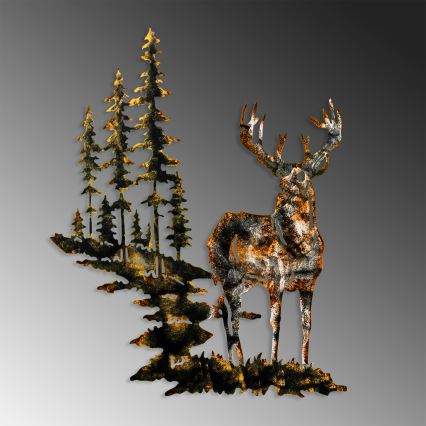 Decoração de parede 65x79 cm veado metal