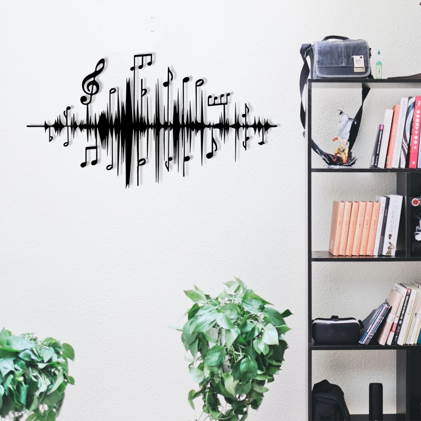 Decoração de parede 69x37 cm notas metal