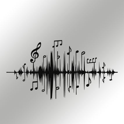 Decoração de parede 69x37 cm notas metal