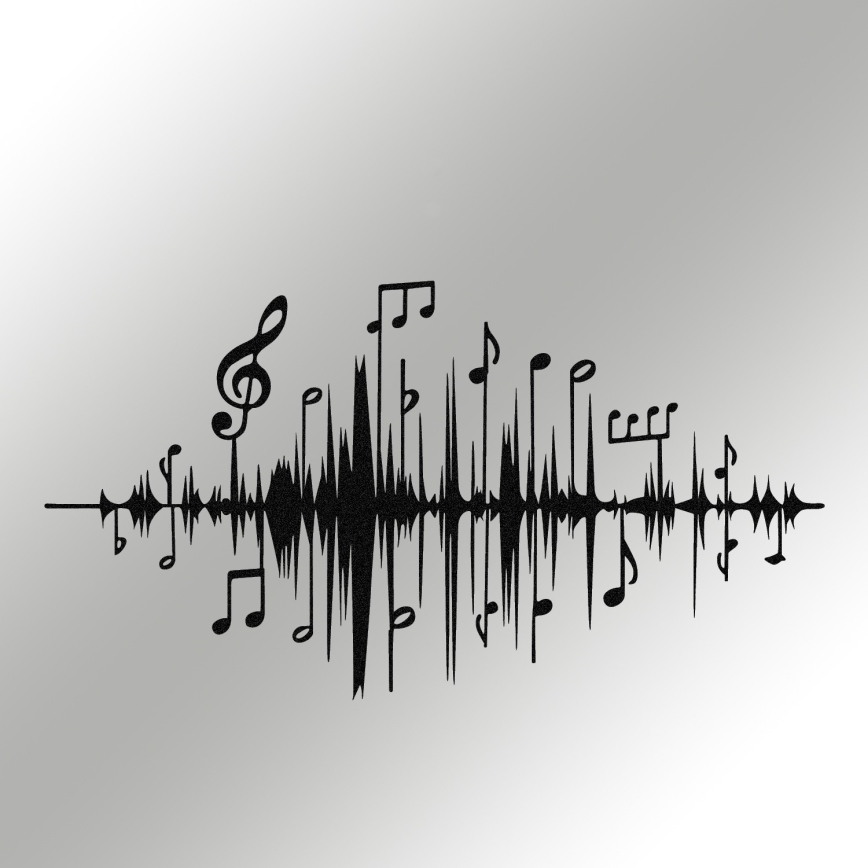 Decoração de parede 69x37 cm notas metal