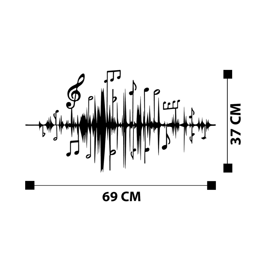 Decoração de parede 69x37 cm notas metal