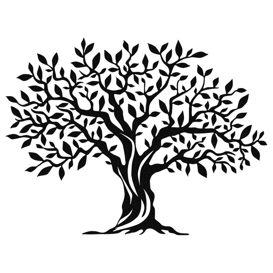 Decoração de parede 69x52 cm árvore metal