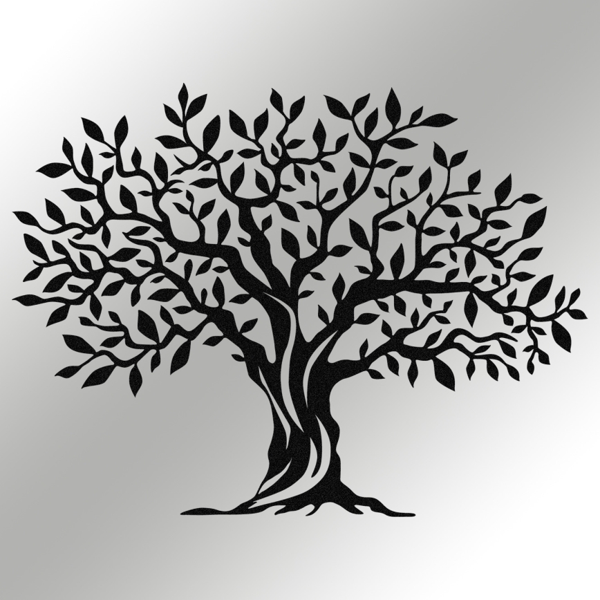 Decoração de parede 69x52 cm árvore metal