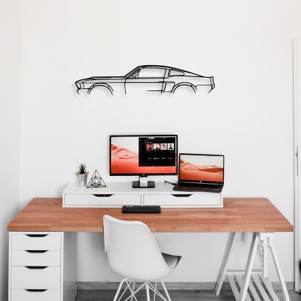 Decoração de parede 70x15 cm carro metal