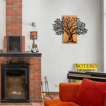 Decoração de parede 72x58 cm madeira/metal