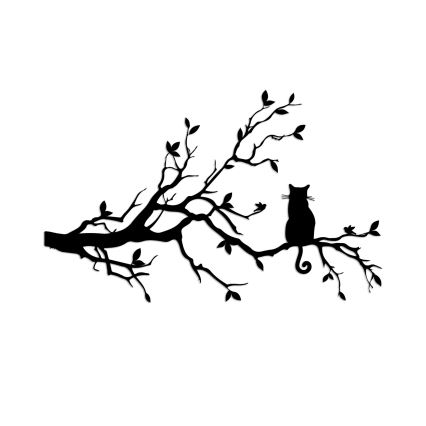 Decoração de parede 80x50 cm ramo metal