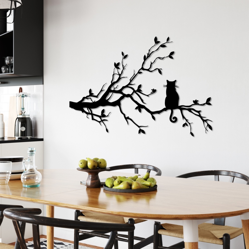 Decoração de parede 80x50 cm ramo metal