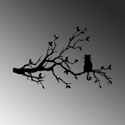 Decoração de parede 80x50 cm ramo metal