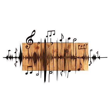 Decoração de parede 90x47 cm notas madeira/metal