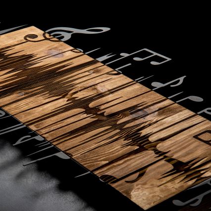 Decoração de parede 90x47 cm notas madeira/metal