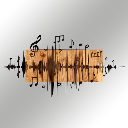 Decoração de parede 90x47 cm notas madeira/metal