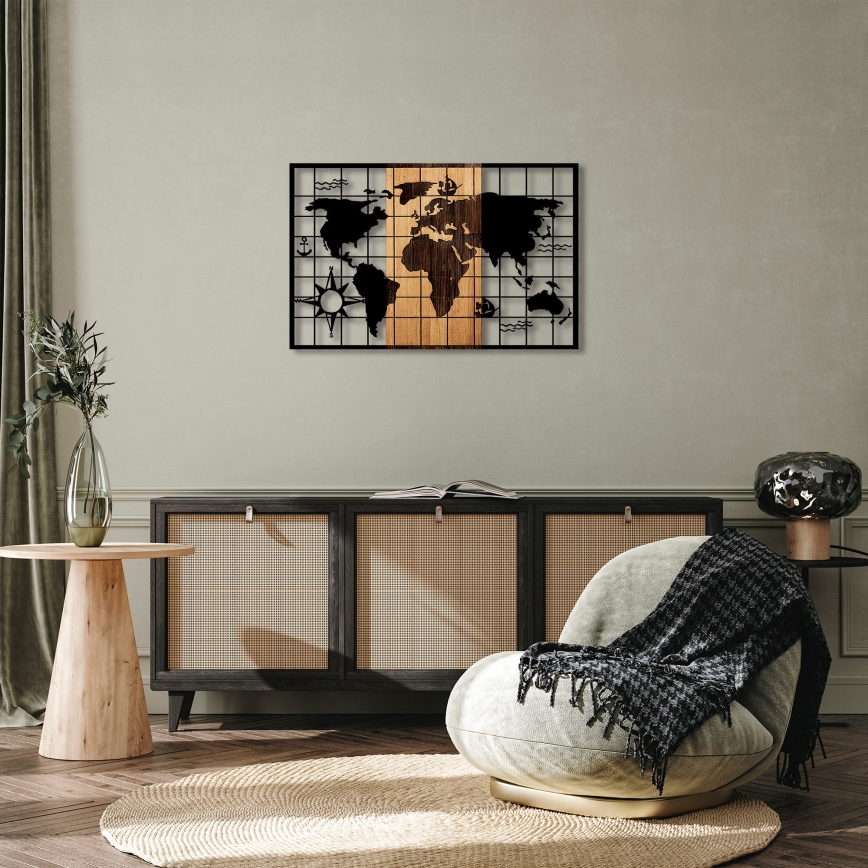 Decoração de parede 90x58 cm mapa