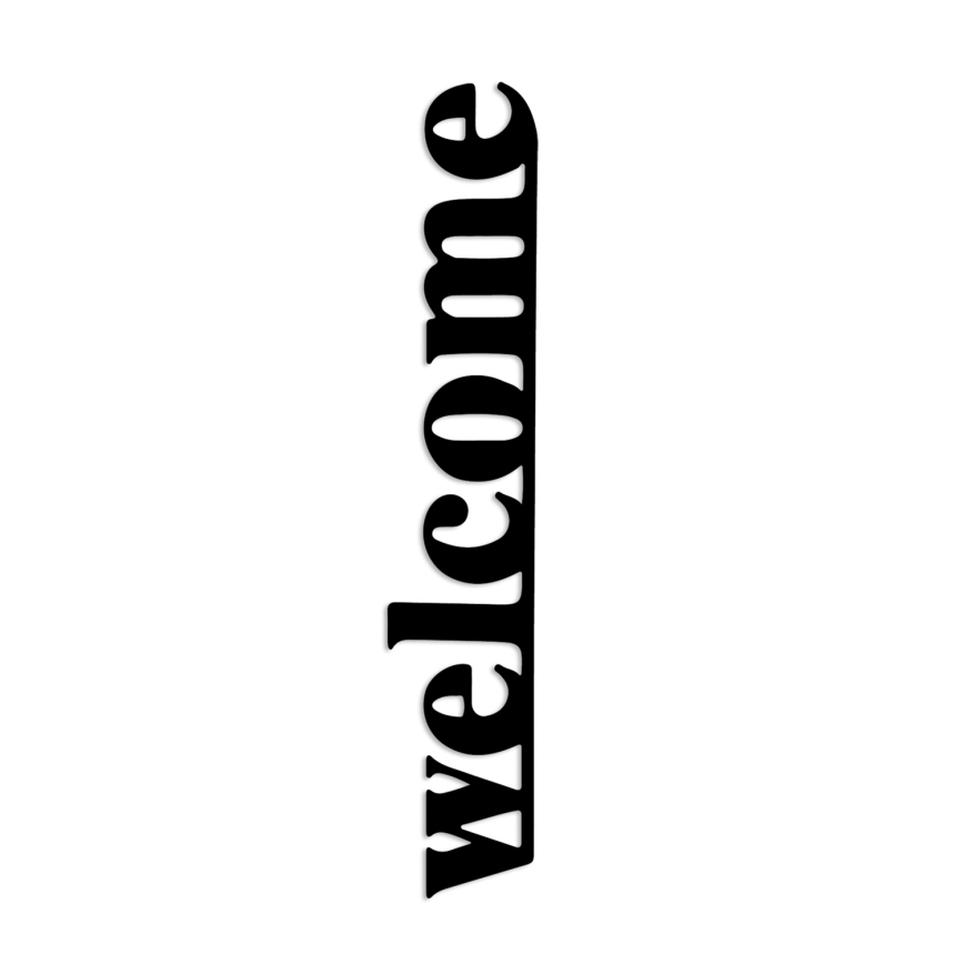 Decoração de parede 98x18 cm bem-vindo metal