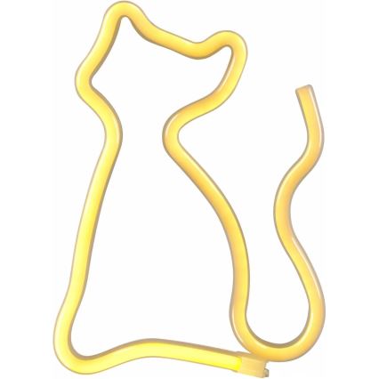 Decoração de parede LED com néons CAT LED/3W/3xAA USB amarelo