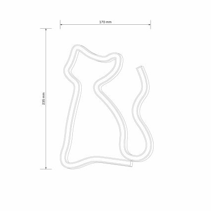 Decoração de parede LED com néons CAT LED/3W/3xAA USB amarelo