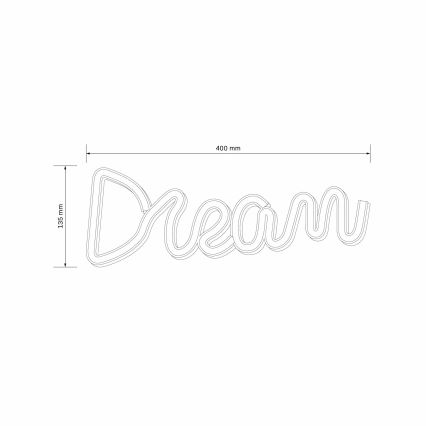 Decoração de parede LED com néons DREAM LED/3W/3xAA USB azul