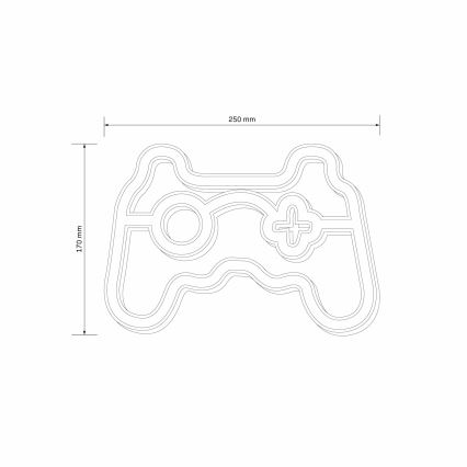 Decoração de parede LED com néons GAME LED/3W/3xAA USB azul