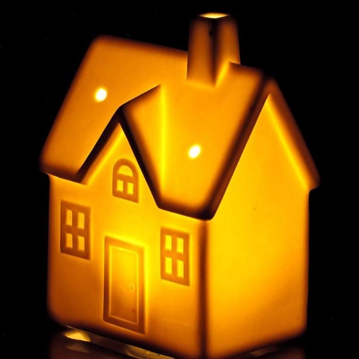 Decoração em porcelana LED/3xLR44/branco quente casa branco