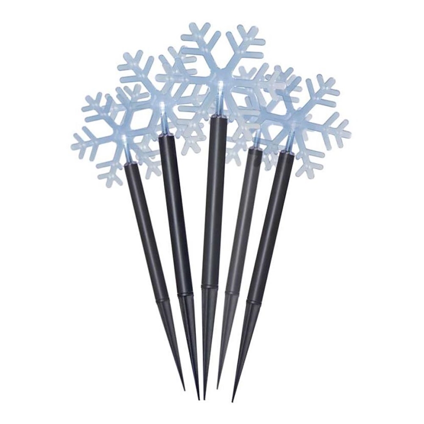 Decoração exterior de Natal LED 5xLED/3xAA IP44 flocos de neve